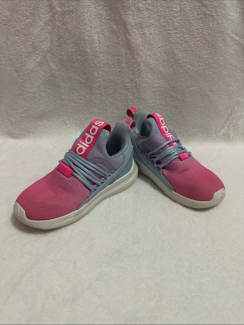 adidas girls Pink and Gray Lightweight Athletic Sneakers